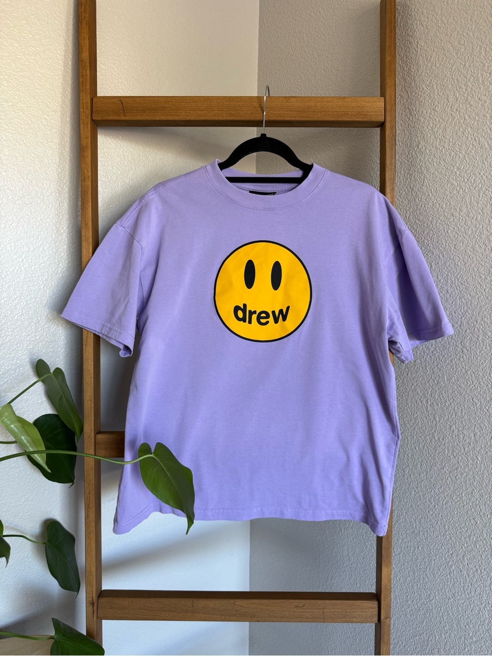 drew house Lavender Tee with Yellow Smiley Logo
